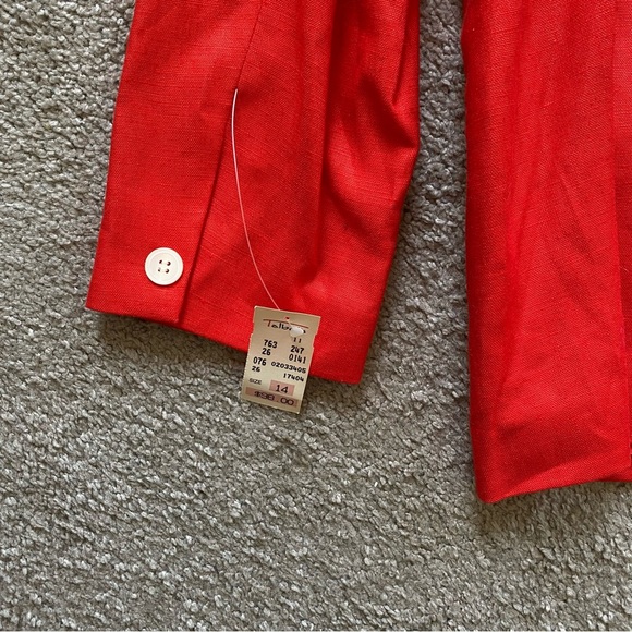 NWT ~ VTG ~ 1990s ~ Talbots ~ Red Linen Blazer ~ Summer ~ Oversized ~ Size 14 - Picture 3 of 5